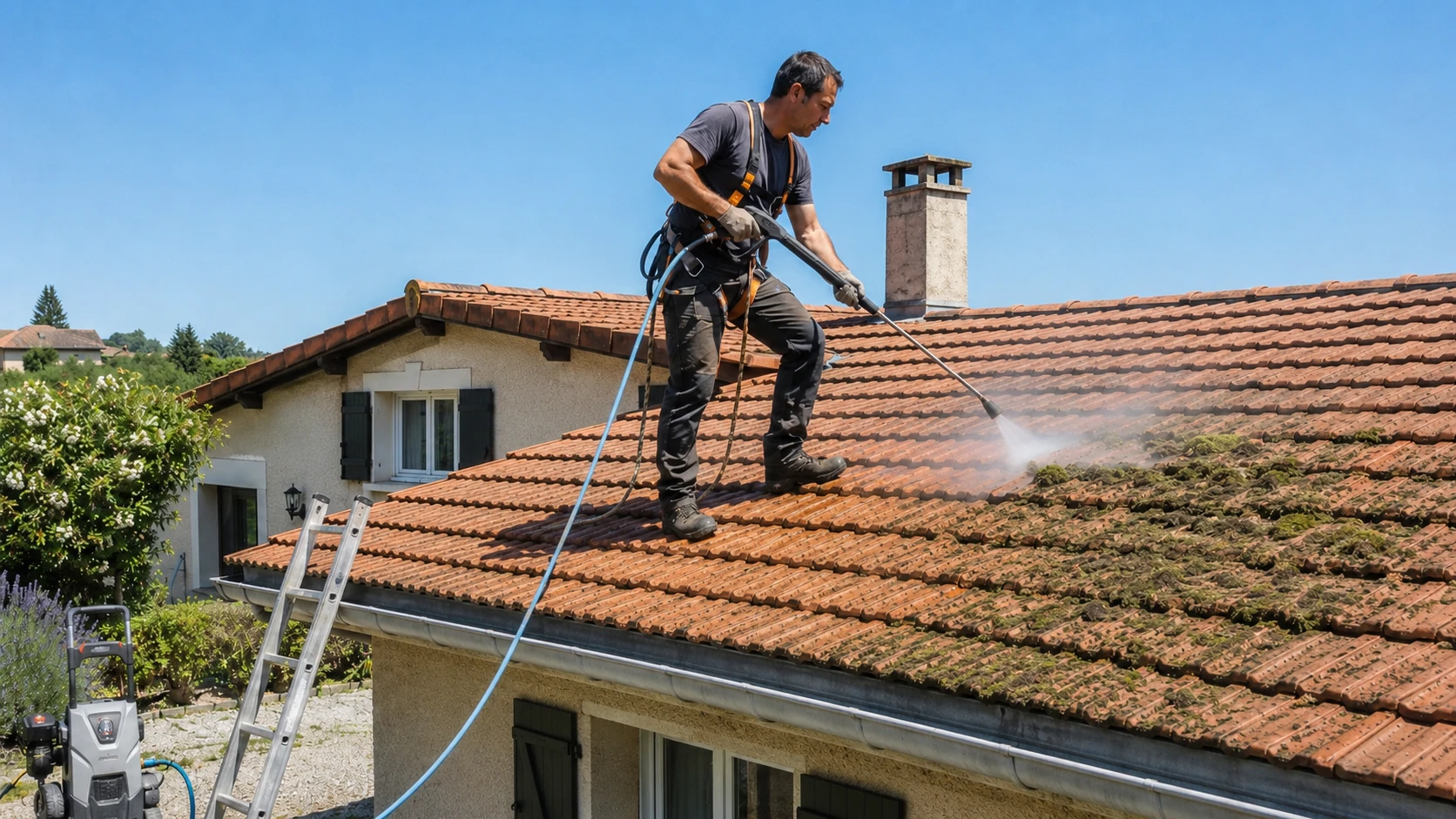 Nettoyage complet de toiture par un artisan local Alpes Entretien Toitures